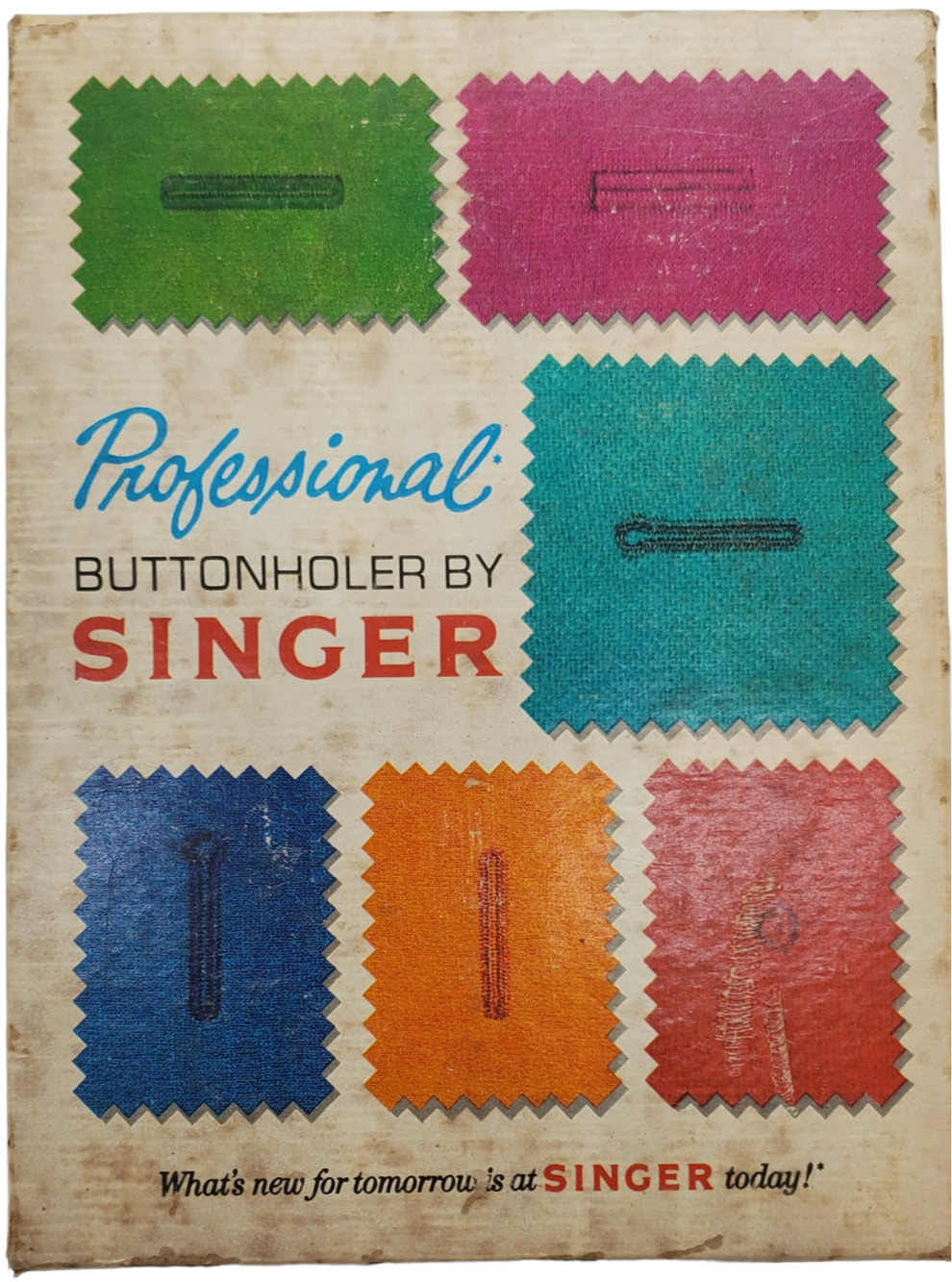 VTG 70's Professional Buttonholer by SINGER W/Booklet Original Box & Parts